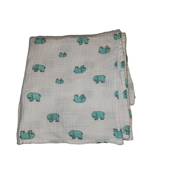 aden + anais Other - Aden + Anais muslin baby blanket swaddle white / elephant print Large